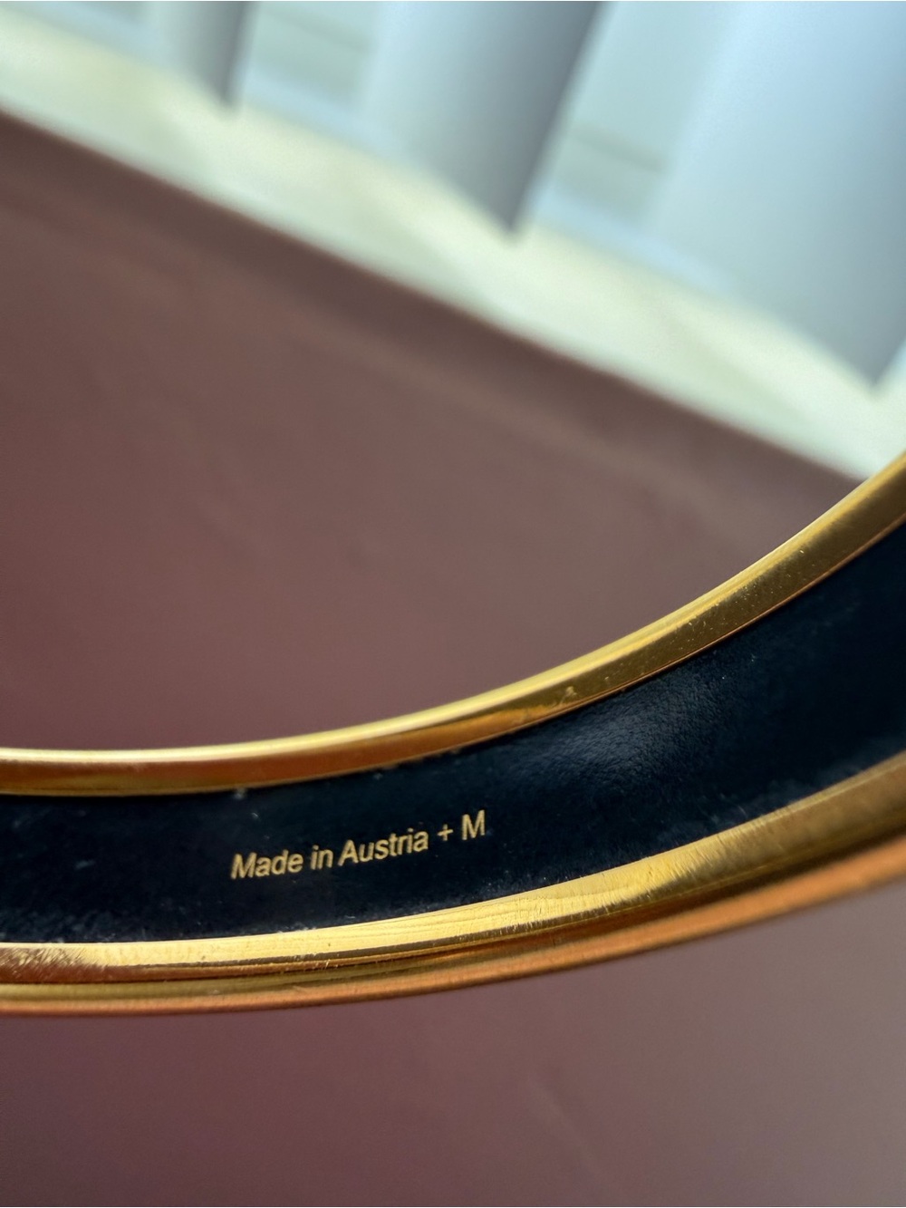 Authentic Hermes Gold and White Enamel Fleur-Pattern Bangle Bracelet - Picture 6 of 9